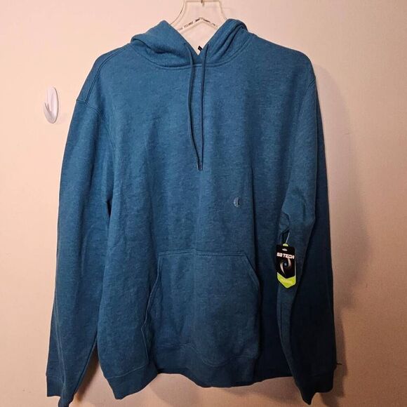SB Tech Teal Training Hoodie NWT Mens Large Kangaroo Pocket Performance Drawstri - Picture 1 of 5
